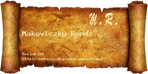 Makoviczky René névjegykártya