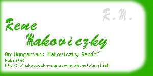 rene makoviczky business card